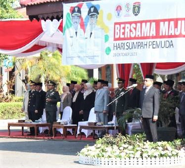 UPACARA PERINGATAN HARI SUMPAH PEMUDA KE 95 TAHUN 2023 DAN PEMBERIAN PENGHARGAAN JUARA PEMUDA PELOPOR TINGKAT KABUPATEN NGAWI TAHUN 2023