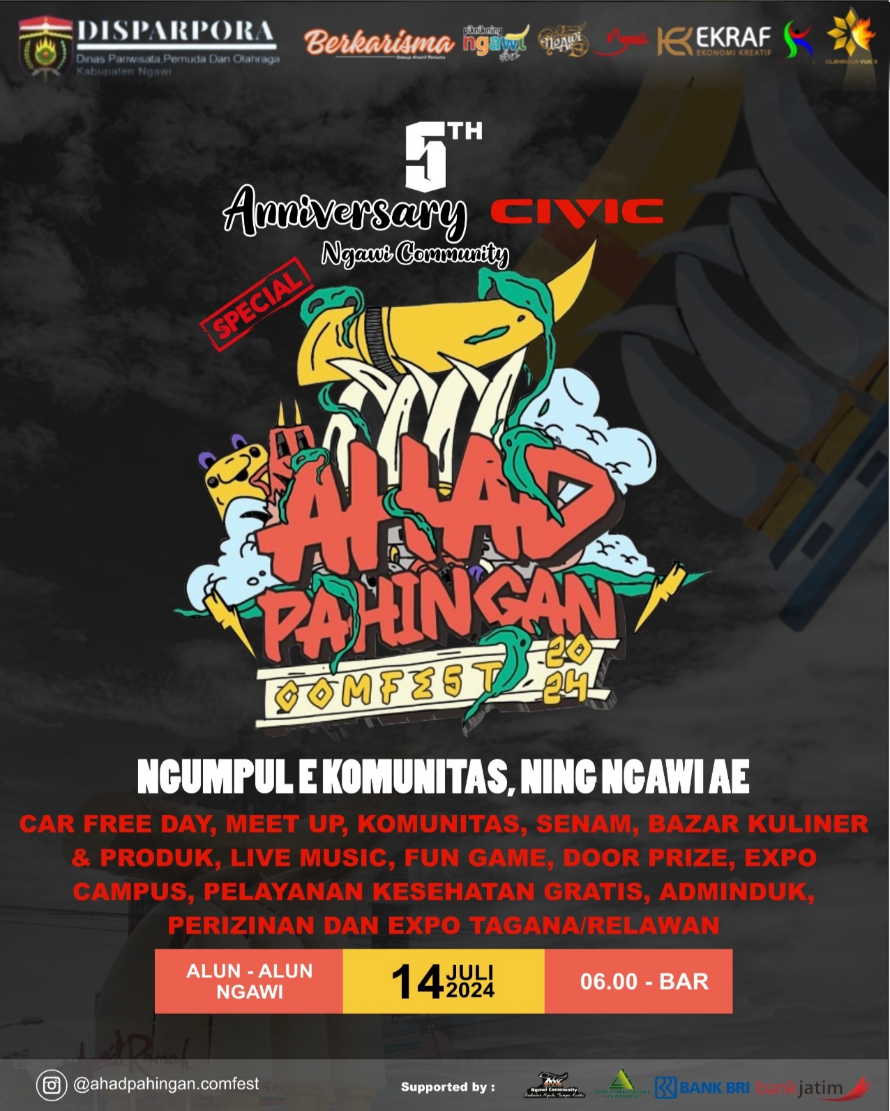 AHAD PAHINGAN COMFEST “CNC 5TH ANNIV” (NGUMPUL’E KOMUNITAS NGAWI)