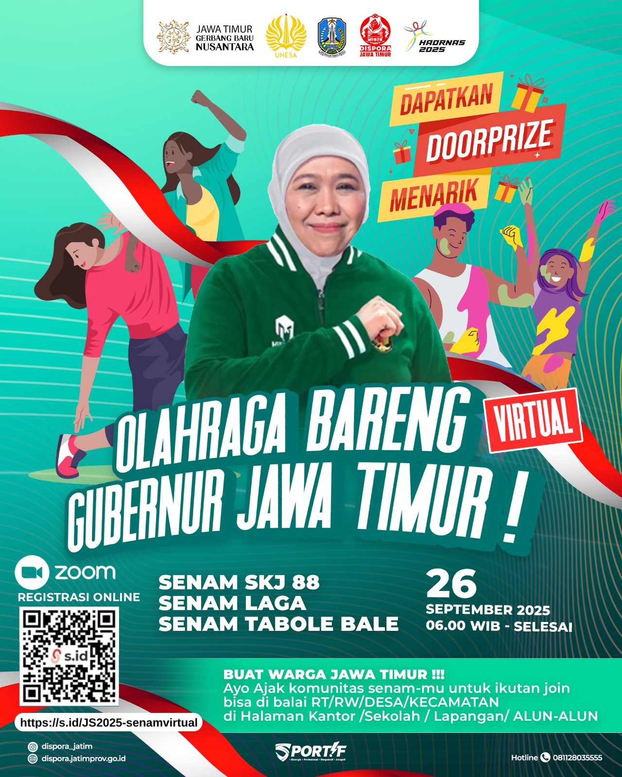 Disparpora Ngawi Gelar Senam Virtual Bersama Gubernur Jatim Meriahkan JATIM SPORTIF 2025