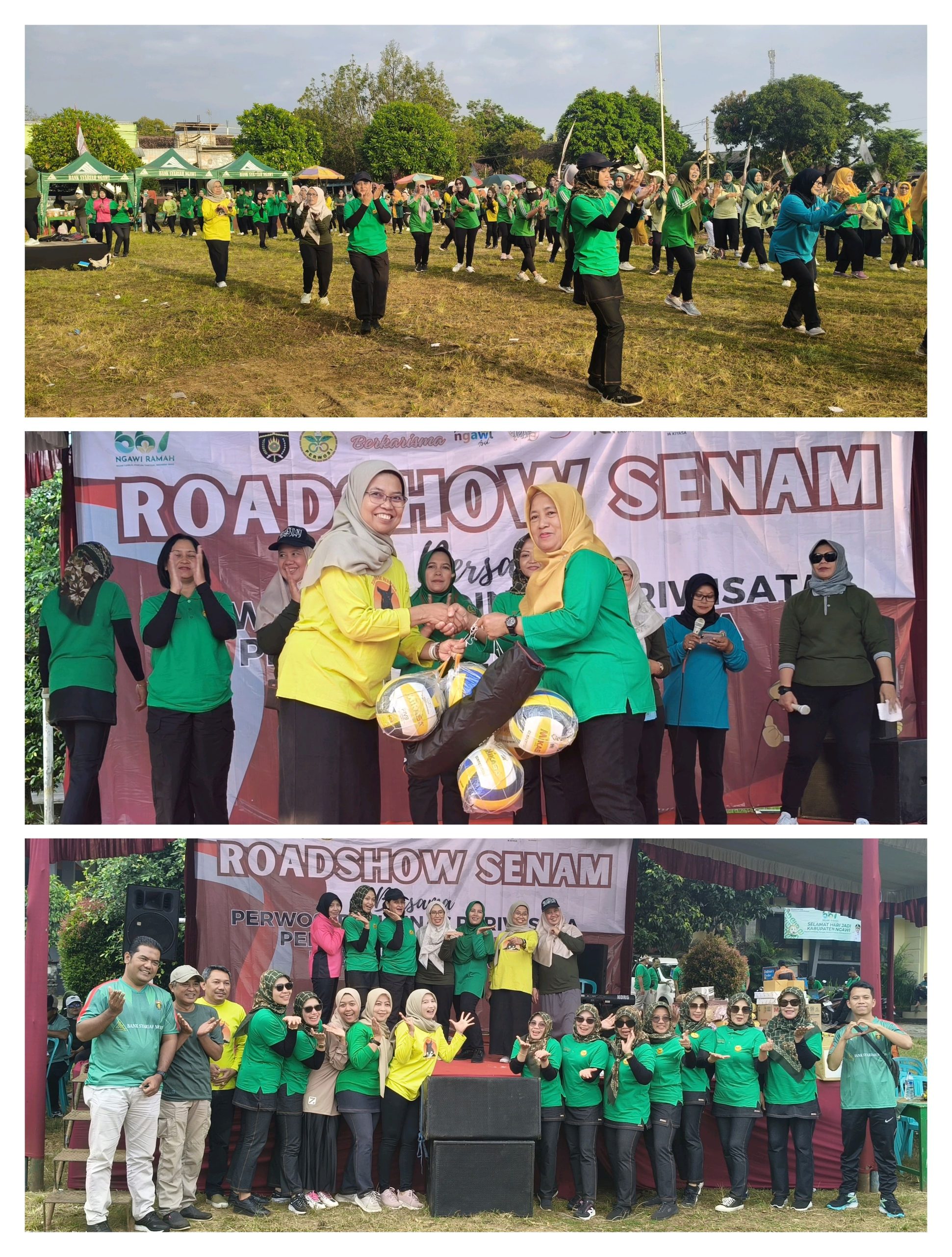 Roadshow Senam Perwosi di Kecamatan Sine, Semangat Olahraga Satukan Warga