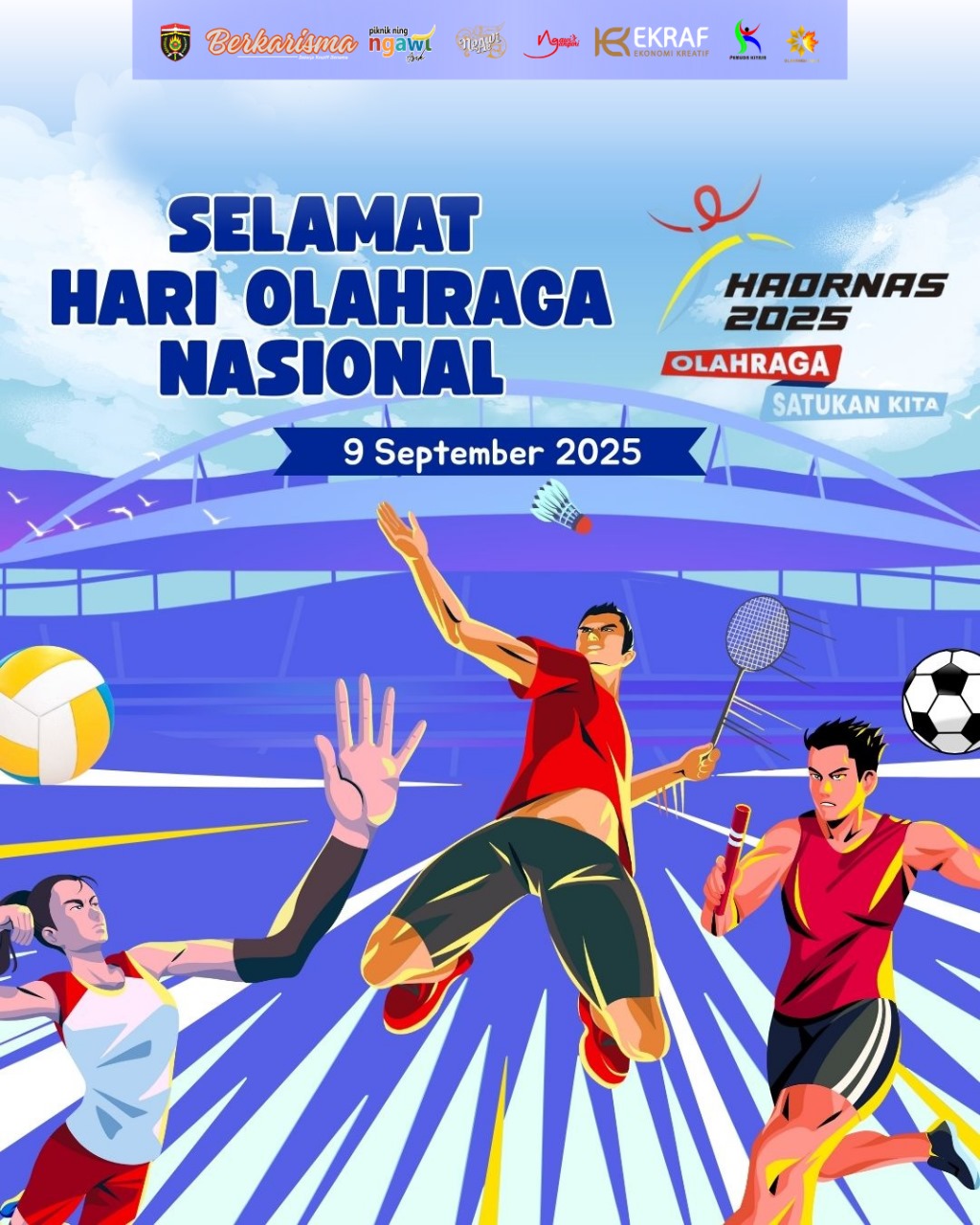 Disparpora Ngawi Peringati Hari Olahraga Nasional 2025 dengan Semangat Prestasi dan Inovasi